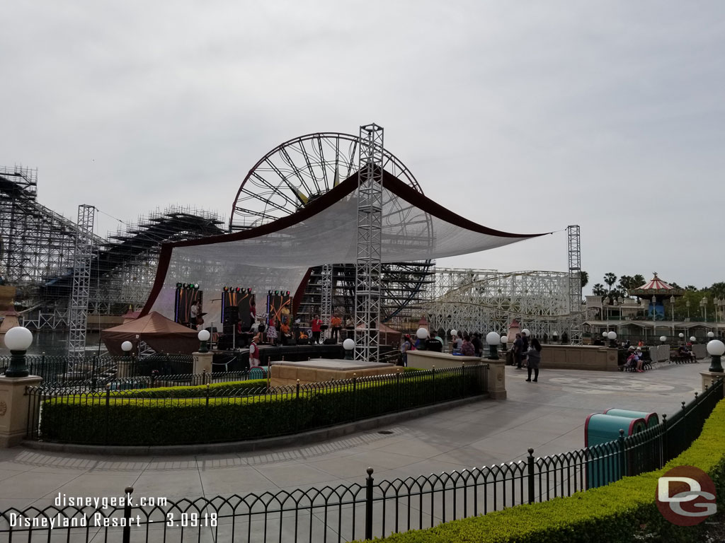 Paradise Park has a stage with a cover over it and part of the audience this year for the festival.