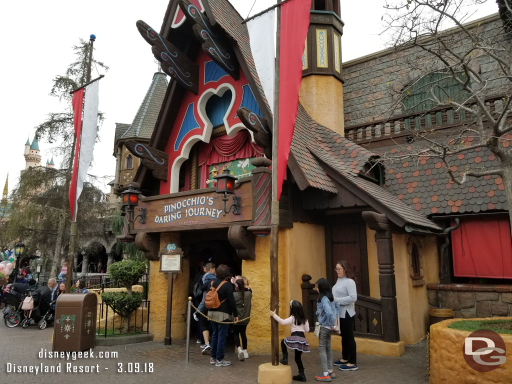 The walls stop short of Pinocchio