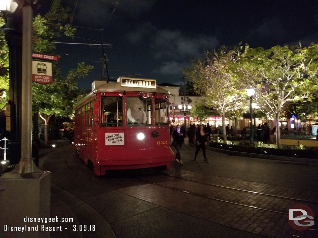 It seemed like every time I tried to cross the tracks today a Red car Trolley was nearby honking..