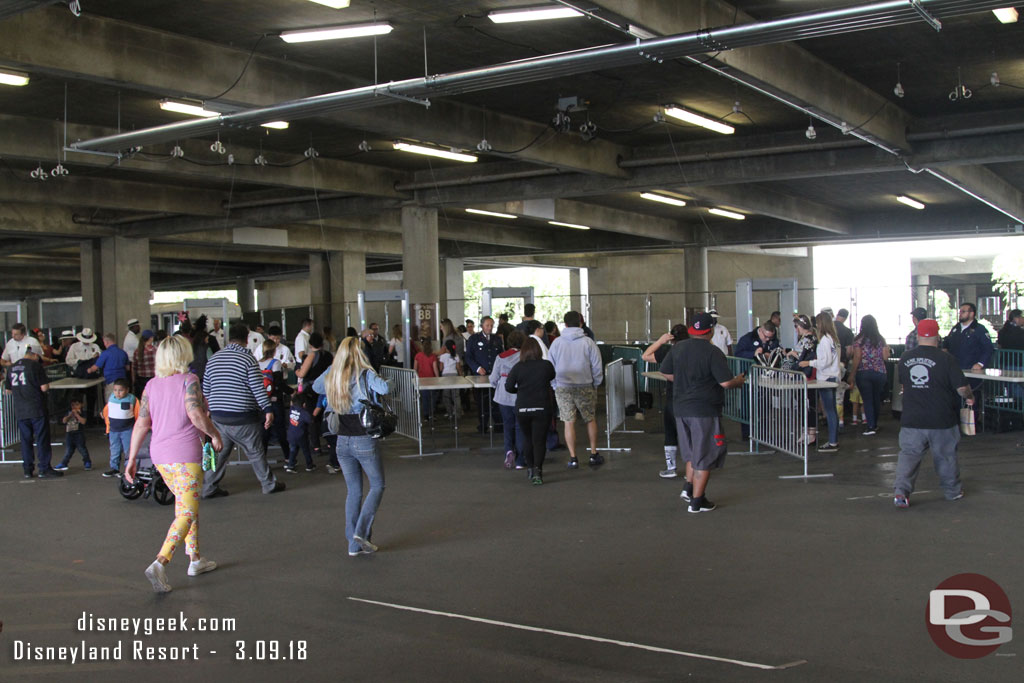 The security check points inside.