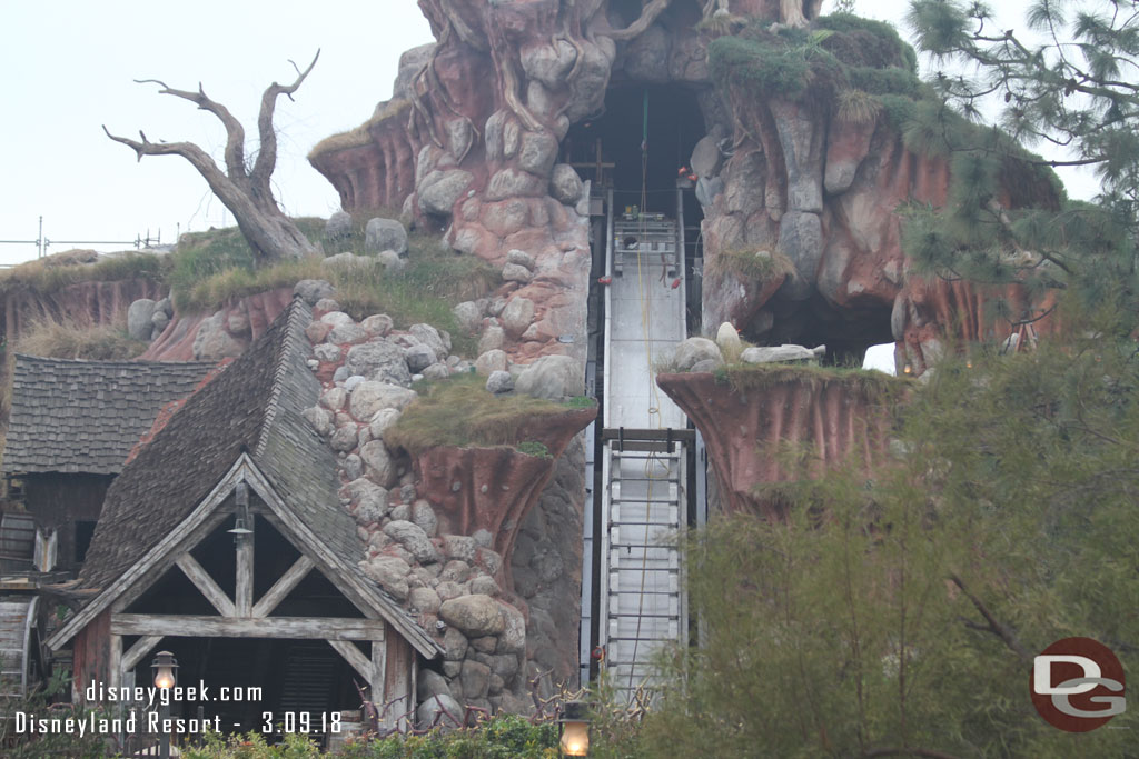 Splash Mountain renovation work continues.