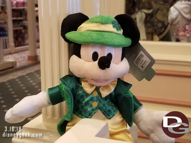 I did not see a lot of St. Patrick's Day merchandise but did see this Mickey near a register.