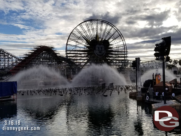 Preparing for World of Color this evening in Paradise Bay.