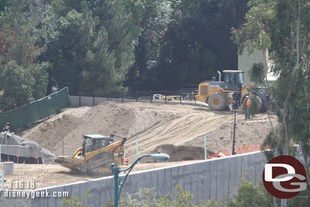 A closer look at the berm work.