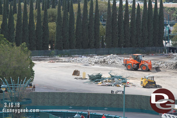 They are starting to clear the former tram staging/work area.