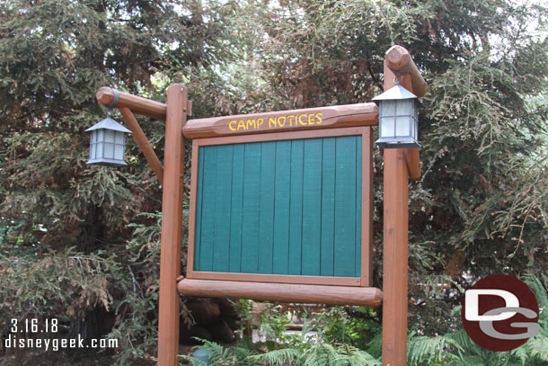 Still no camp notices for Redwood Creek.