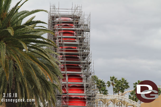 The new red launch hill from near Toy Story.