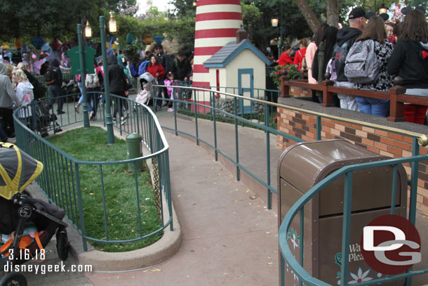 The planter near the Storybook Land queue was shrunk during the last renovation to allow for another switchback.  Last week this was full of guests so I could not get a picture.