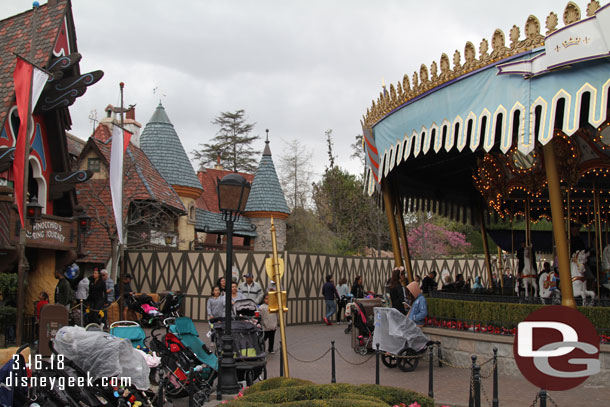 No visible progress on the walls near Pinocchio.  Guessing the planters are being reconfigured to widen the walkway.