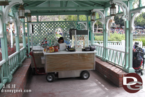 A cart set up in the queue space for the boats.  Guessing because of the weather.