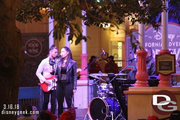 Tina Aldana Band performing at the Paradise Garden Bandstand.