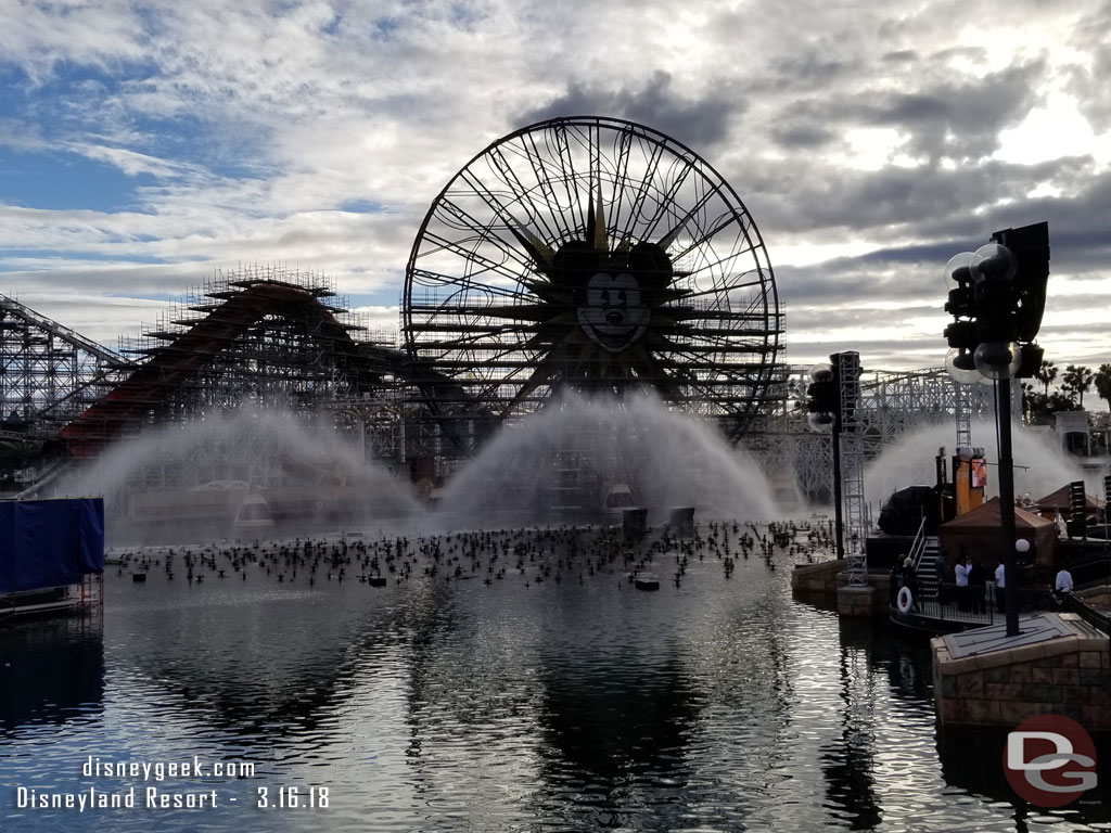 Preparing for World of Color this evening in Paradise Bay.