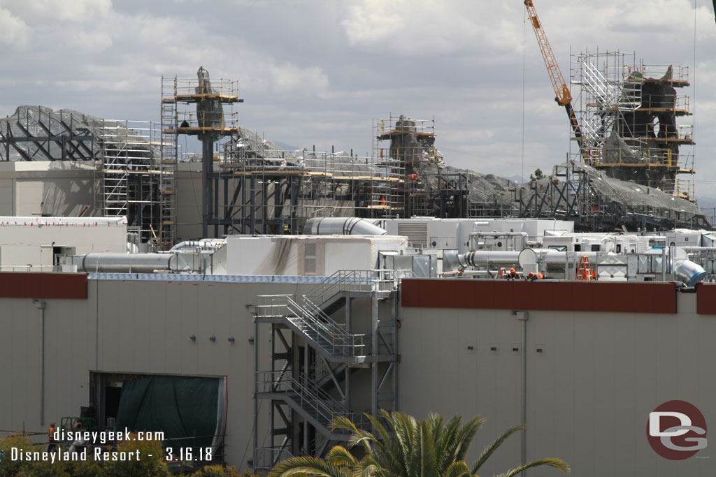 More wire mesh has been installed to form the rock work that will  hide the large Battle Escape Building.