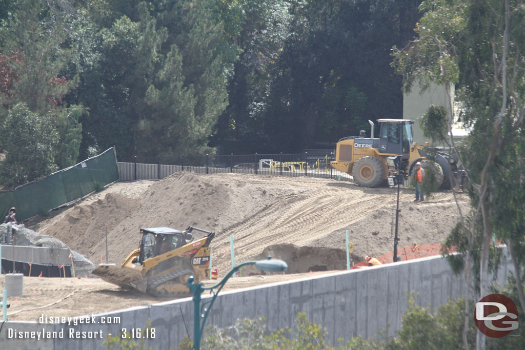 A closer look at the berm work.