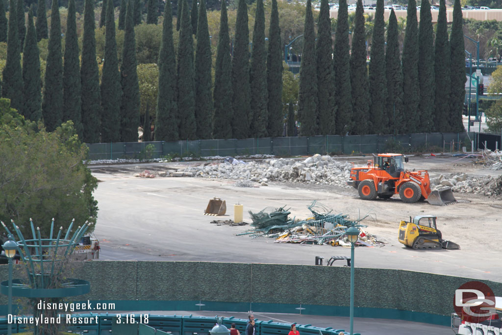 They are starting to clear the former tram staging/work area.