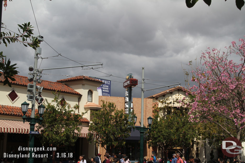 The skies looked threatening to the north, but forecast said no rain until later in the evening.