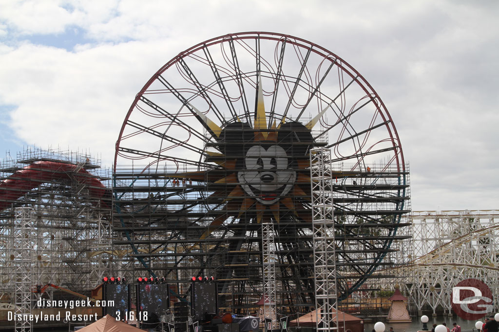 Painting continues on the Fun Wheel.