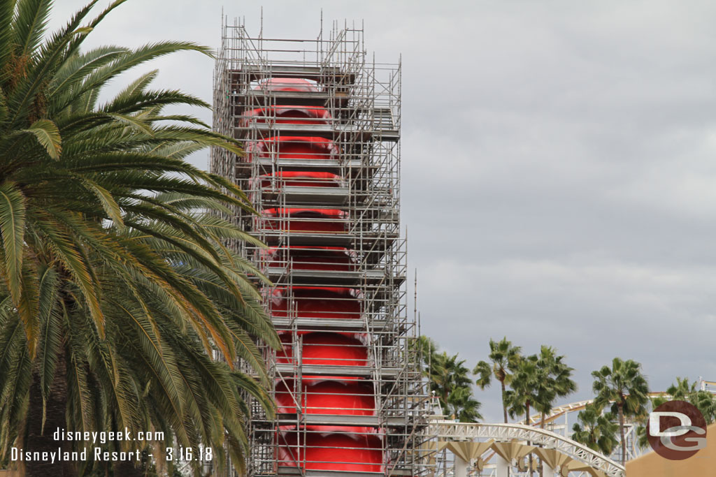 The new red launch hill from near Toy Story.