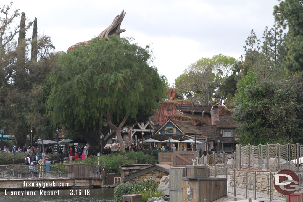 Looking toward Critter Country from along the Rivers of America.