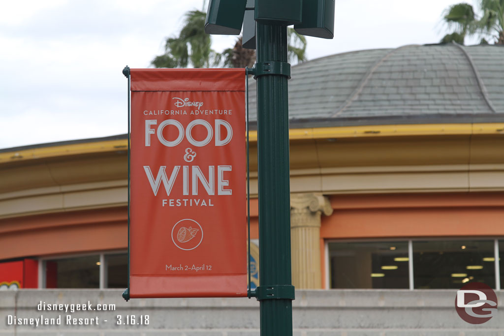 Food & Wine Banners line the walkways