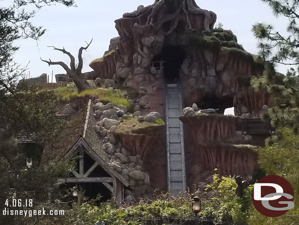 The flume appears finished for Splash Mountain.