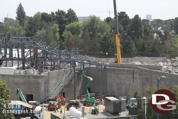 More steel being erected to continue the rock work toward Critter Country.