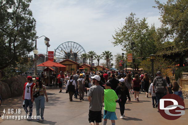 Walking toward Paradise Pier