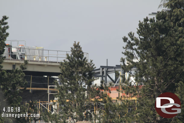 Through the trees you can see a lot of steel in the marketplace/village area.