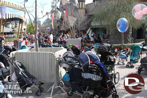 The walls near Pinocchio have come down since my last visit.  They removed a planter to open the area up a little more.  It is being used as stroller parking now.