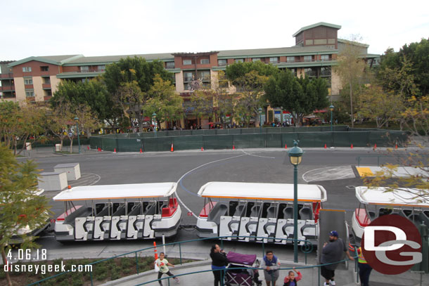 A better view of the tram station work from the Monorail.