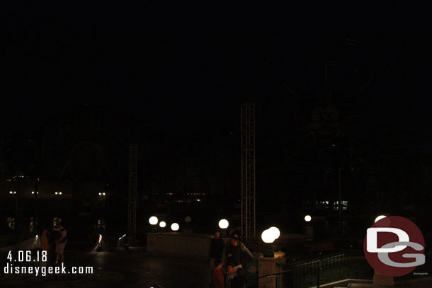 Looking at Paradise Pier from Paradise Park this evening.. it was rather dark across the bay...