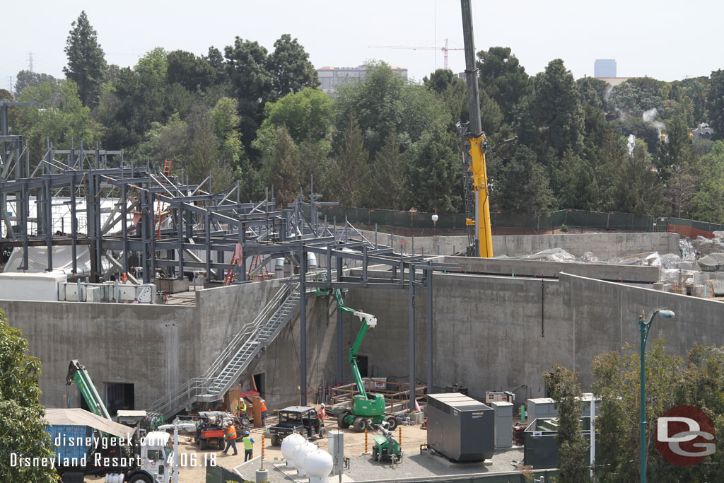 More steel being erected to continue the rock work toward Critter Country.