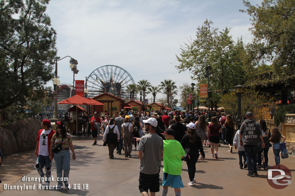 Walking toward Paradise Pier