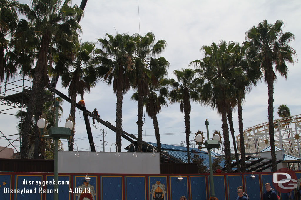 Steel was being installed for the new station additions.