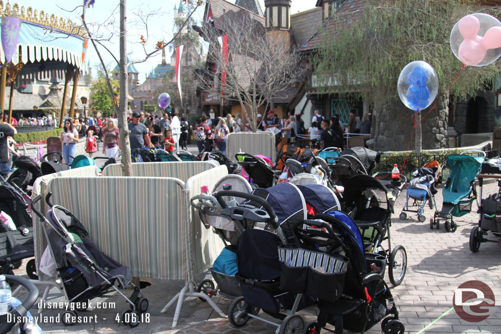 The walls near Pinocchio have come down since my last visit.  They removed a planter to open the area up a little more.  It is being used as stroller parking now.