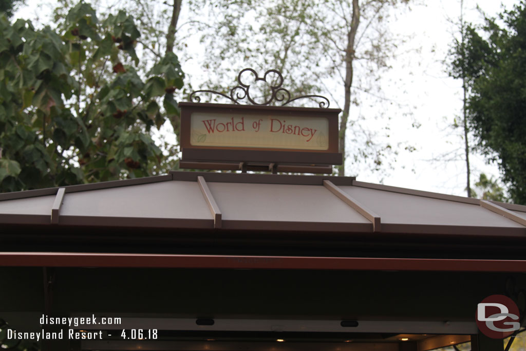 A couple kiosks feature World of Disney merchandise.