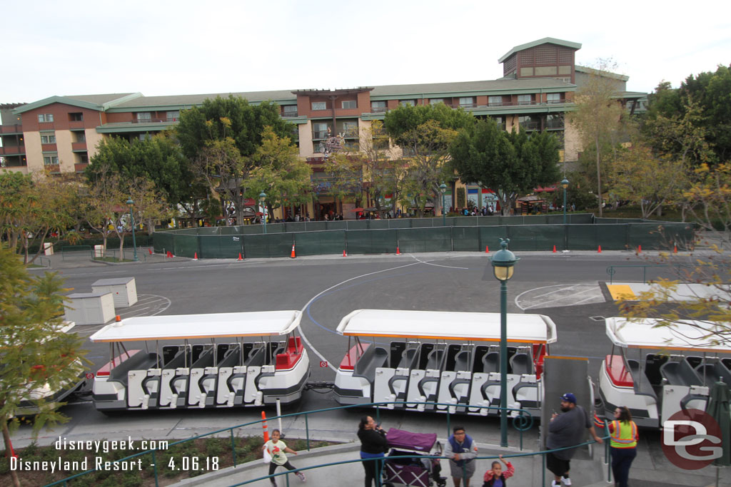 A better view of the tram station work from the Monorail.