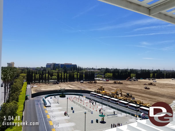 Looking over the tram drop off area.