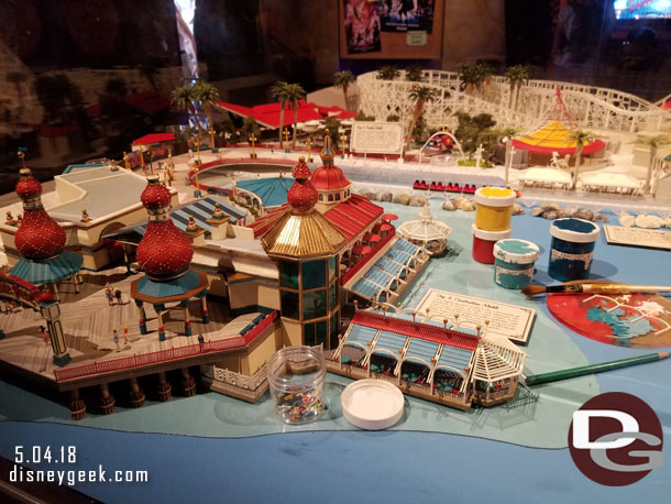 moving over to the Pixar Pier model in the center of the room.