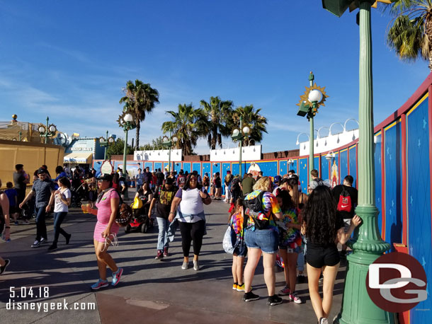 Here is the view from the end of the line.  You can see the stand in the distance.