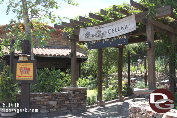 The Blue Sky Cellar reopened when Pixar Fest started several weeks ago.  Last week  I arrived after it was closed.  So today I headed there first to take a look around.