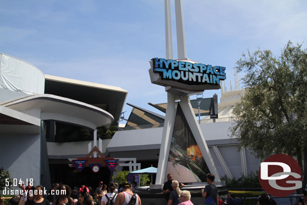 Hyperspace Mountain has returned for the summer.