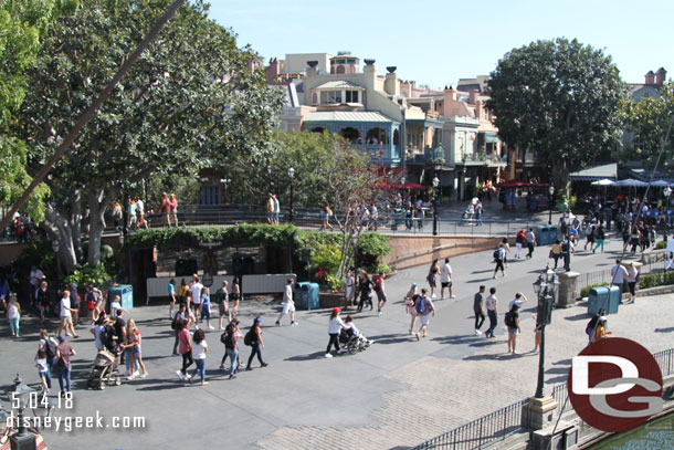 A quiet New Orleans Square with Pirates still closed.