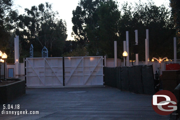 The back of the new parade gate from the train.