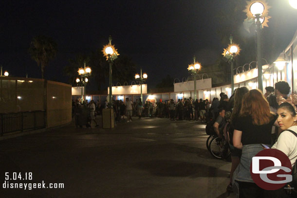 The queue for ice cream was longer this evening. This is the end.. the shop is up to the left.  A rough count had the queue nearing 100 guests.