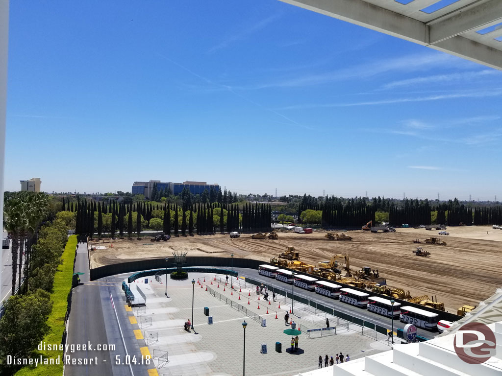 Looking over the tram drop off area.