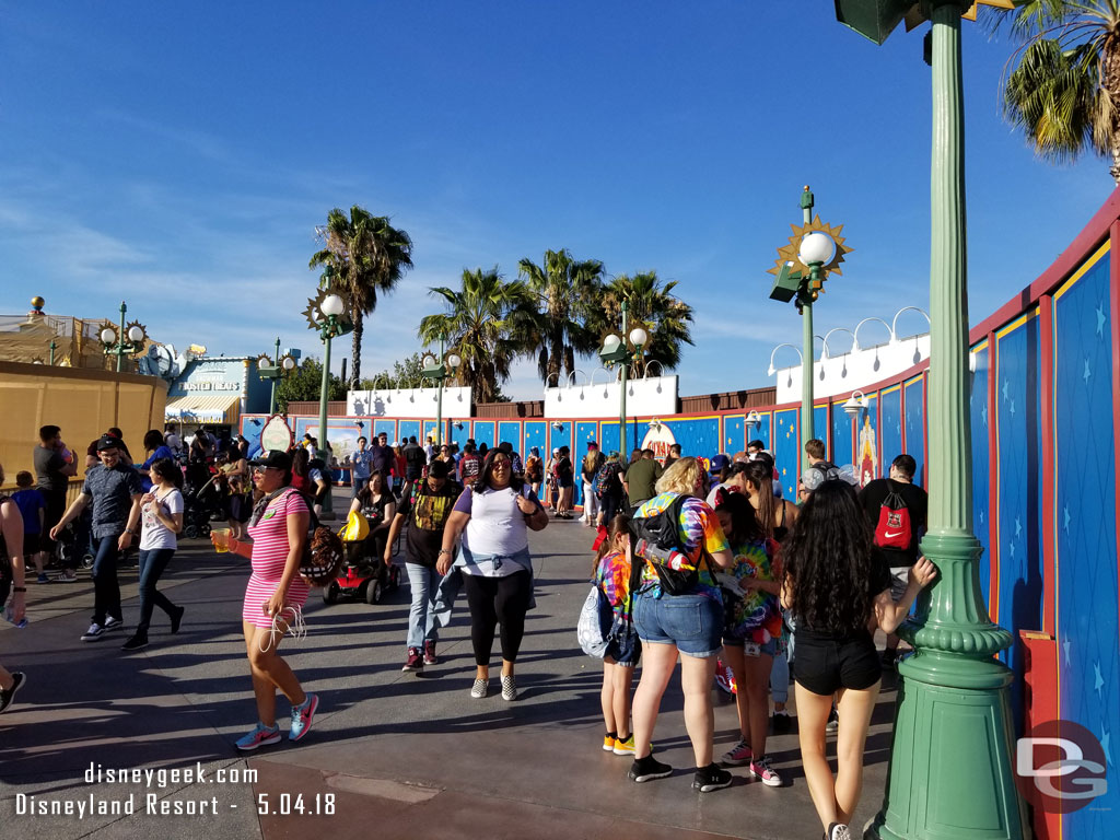 Here is the view from the end of the line.  You can see the stand in the distance.