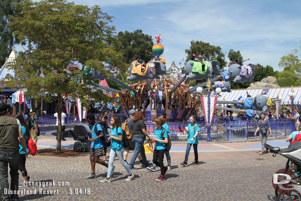 Walking through Fantasyland.  This area is much more open now.  With the cart and planter gone.