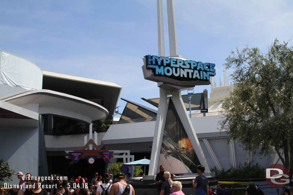 Hyperspace Mountain has returned for the summer.