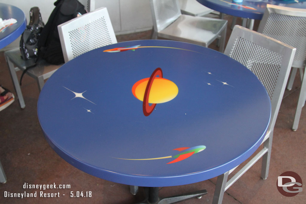 Last week Pizza Planet was busy and I did not get a good picture of the new table design. Here is one.